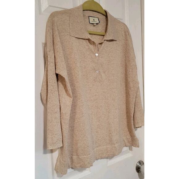 Tuckernuck Tencel Linen Clayton Relaxed Knit Polo Shirt Size Medium-Large - Picture 5 of 8